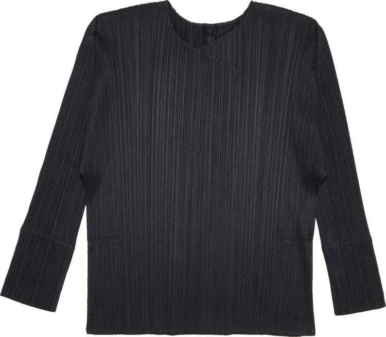 Pleats Please Issey Miyake Pleated Cardigan 'Black'