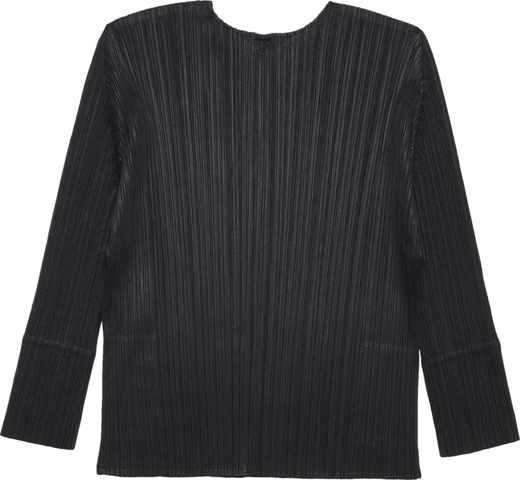 Pleats Please Issey Miyake Pleated Cardigan Black