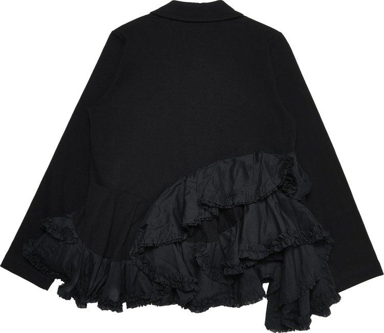 Tao Comme des Garcons Peter Pan Collar Ruffle Long Sleeve Top Black