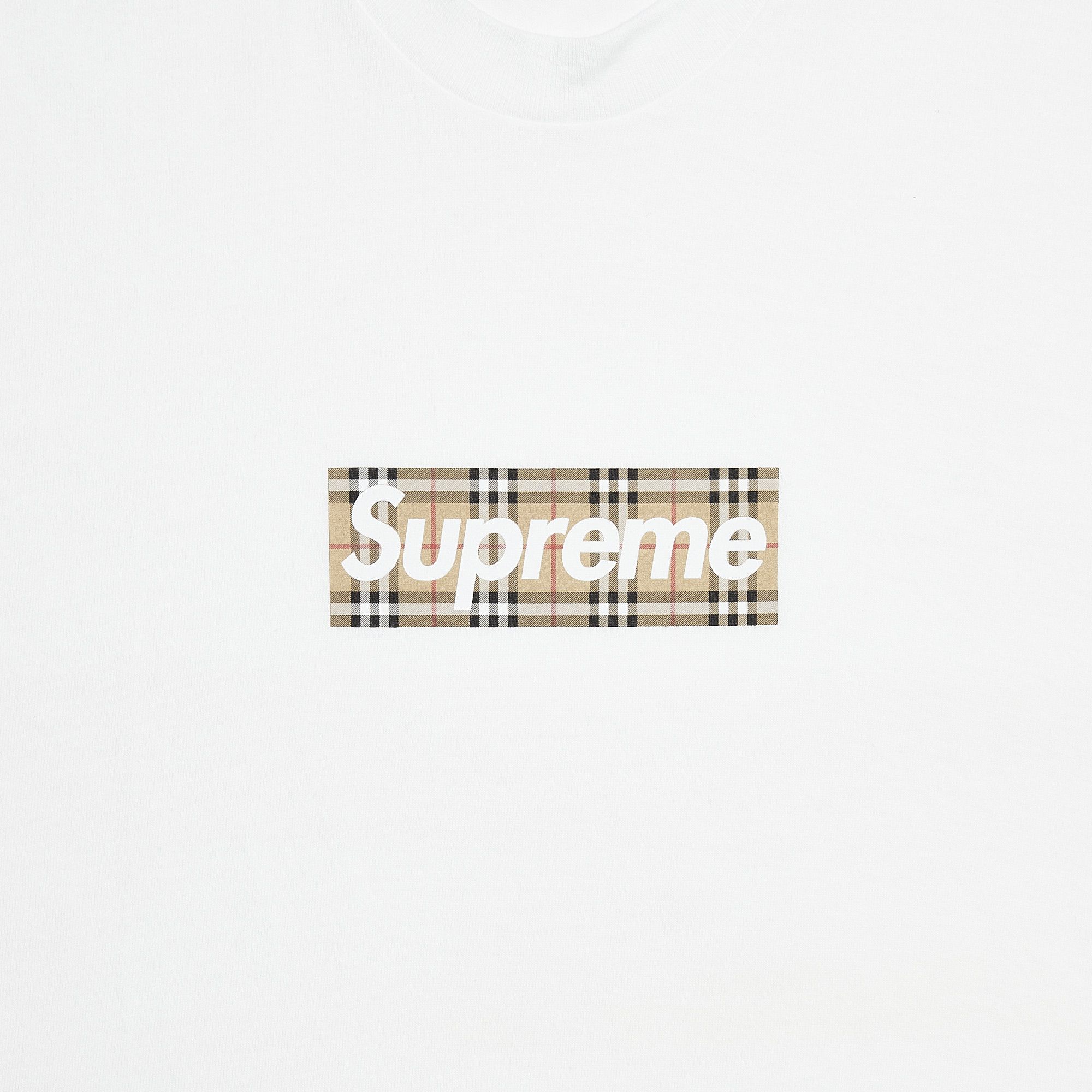 Buy Supreme x Burberry Box Logo Tee White SS22T1 WHITE GOAT