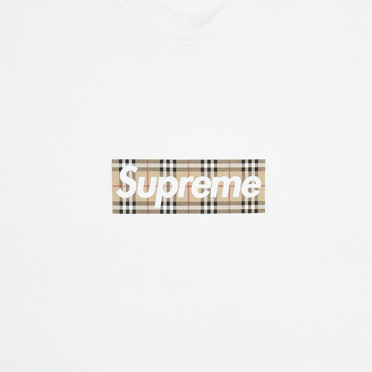 Supreme x Burberry Box Logo Tee White
