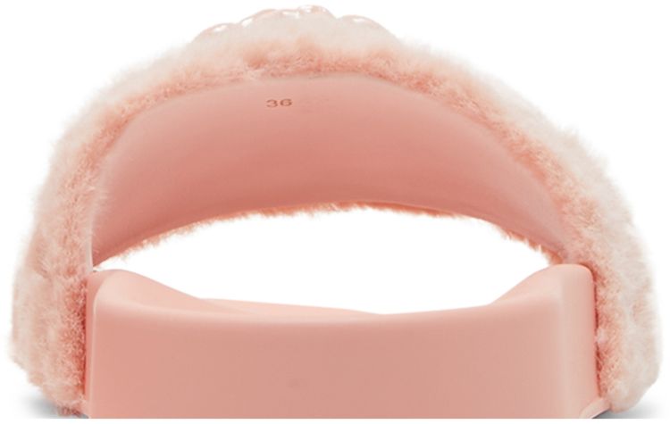 Versace Wmns La Medusa Faux Fur Slide Pale Pink