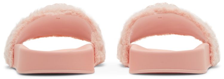 Versace Wmns La Medusa Faux Fur Slide Pale Pink