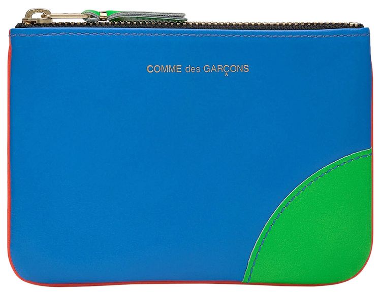 Comme des Garcons Super Fluo Leather Line Pouch BlueGreen