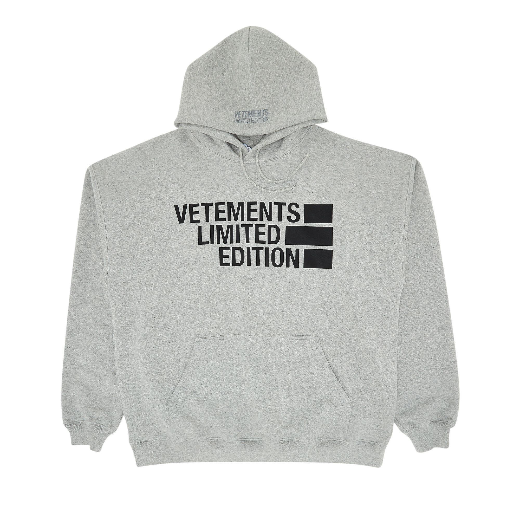 Buy Vetements Big Logo Limited Edition Hoodie Grey Melange