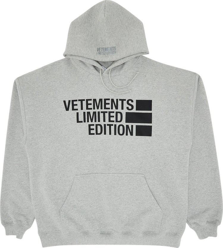 Buy Vetements Big Logo Limited Edition Hoodie 'Grey Melange ...
