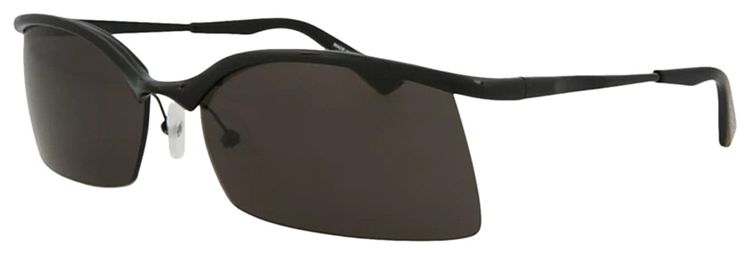 Balenciaga Rectangle Frame Metal Sunglasses Black