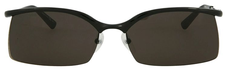 Balenciaga Rectangle Frame Metal Sunglasses Black