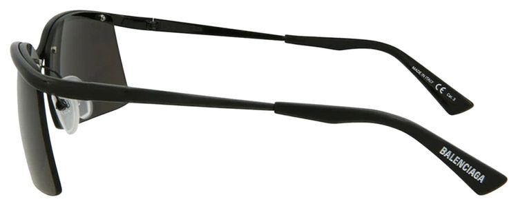Balenciaga Rectangle Frame Metal Sunglasses Black