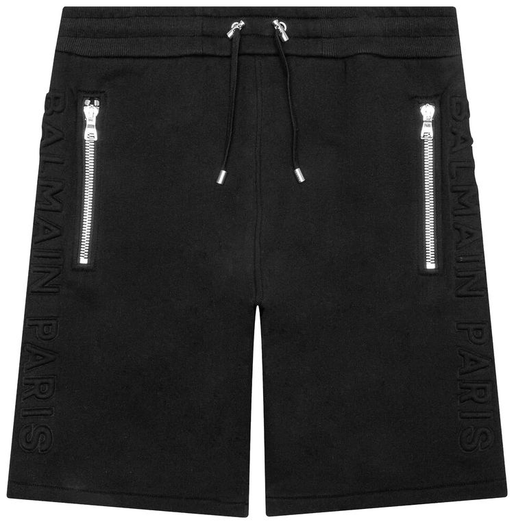 Balmain Embossed Bermuda Short Noir