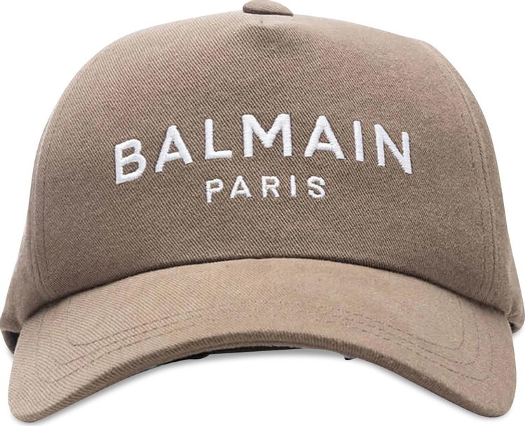 Balmain Cotton Cap 'Taupe/Blanc'