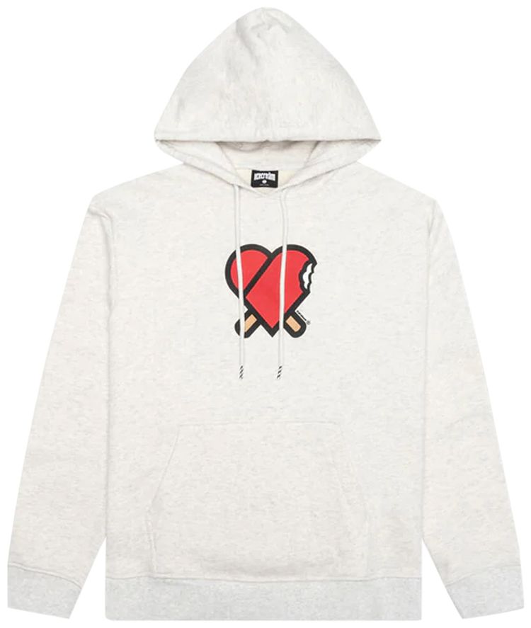 Icecream Heart Hoodie Light Heather Grey