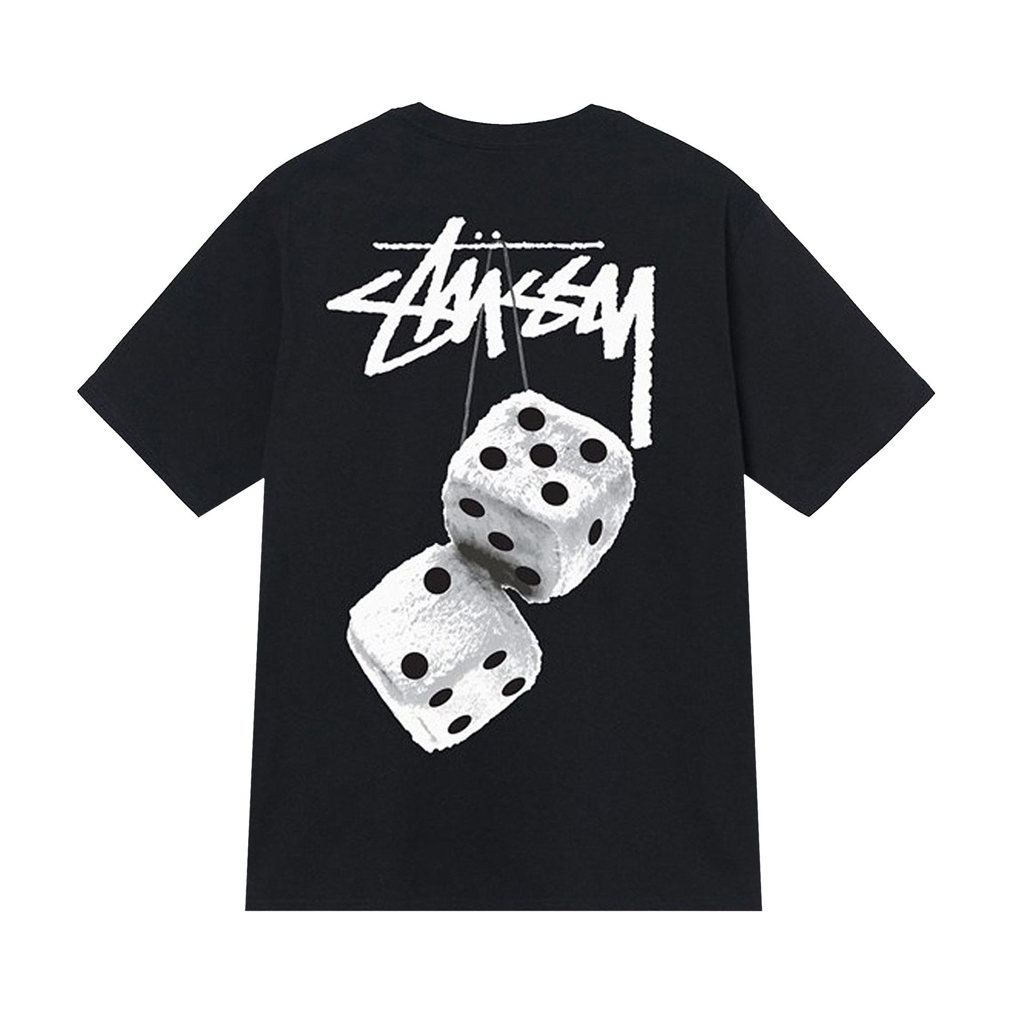 Buy Stussy Fuzzy Dice Tee 'Black' - 1904765 BLAC | GOAT