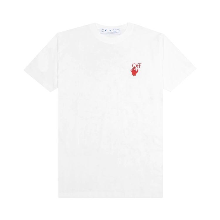 Off White Starred Arrow Skate Tee WhiteRed