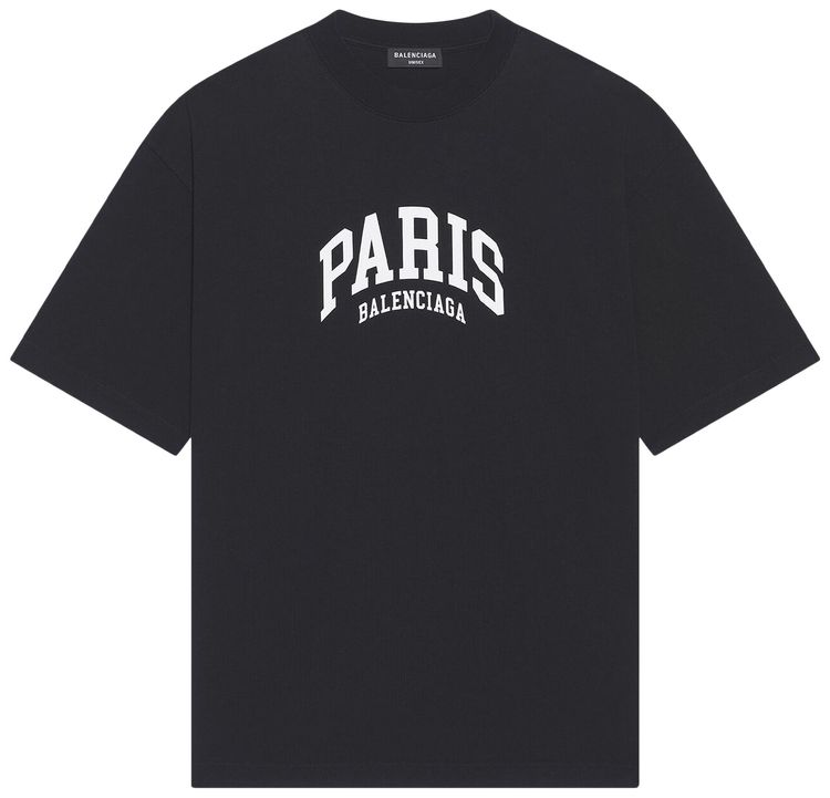 Balenciaga Cities Paris T Shirt Medium Fit Black