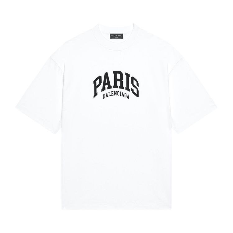 Balenciaga Cities Paris T Shirt Medium Fit White