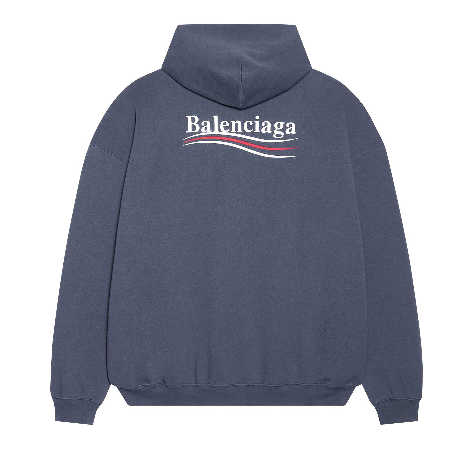 Size xxs Balenciaga Political Campaign Hoodie Large Fit Grey