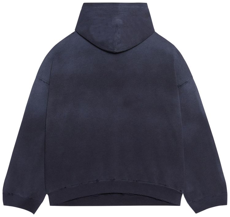 Balenciaga No Comment Hoodie Wide Fit Navy Blue
