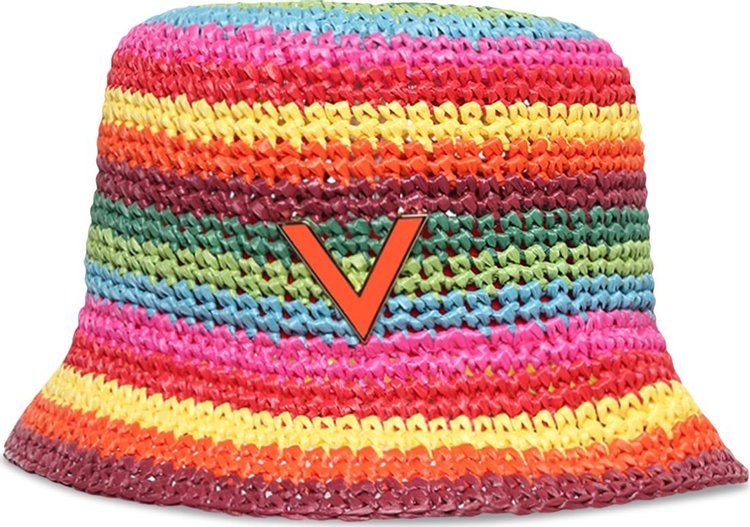 Valentino Crochet Rainbow Bucket Hat 'Multicolor'