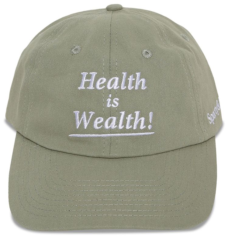 Sporty  Rich Health Is Wealth Hat Sea Green