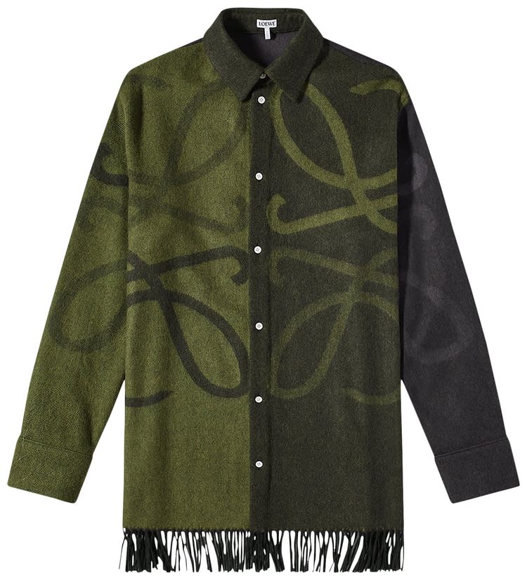 Loewe Anagram Blanket Overshirt BlackKhaki Green