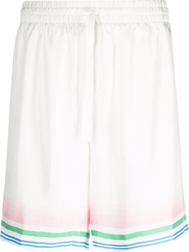 Casablanca Silk Shorts With Drawstrings 'Casablanca Tennis Club Icon'
