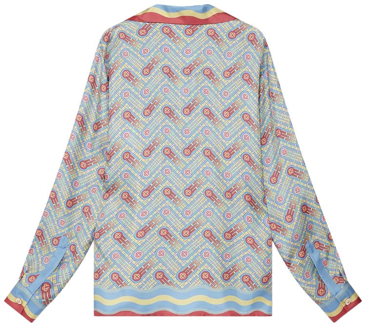 Casablanca Candy Ping Pong Long Sleeve Collar Shirt Blue