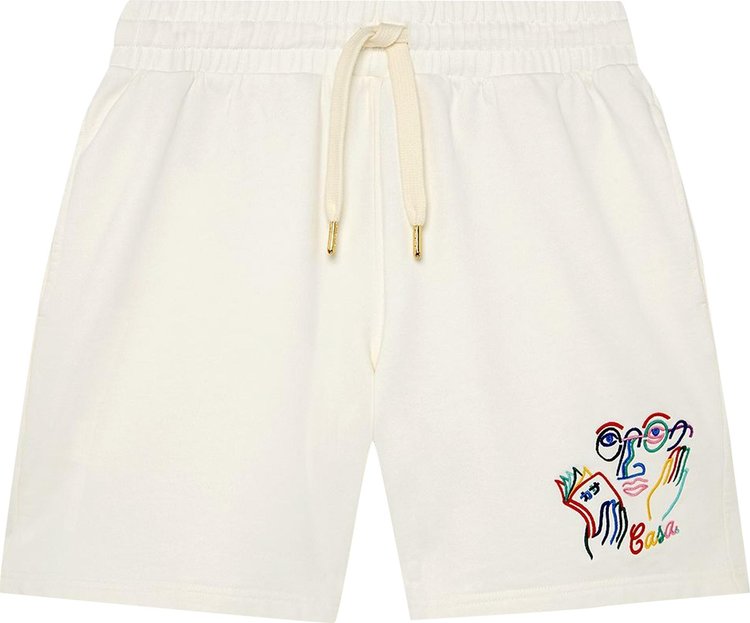 Casablanca Fujita San Embroidered Sweatshort 'Off White'