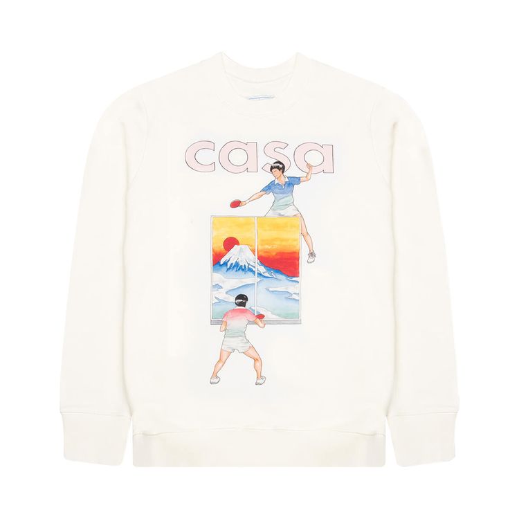 Casablanca Fuji Ping Pong Printed Sweatshirt Off White