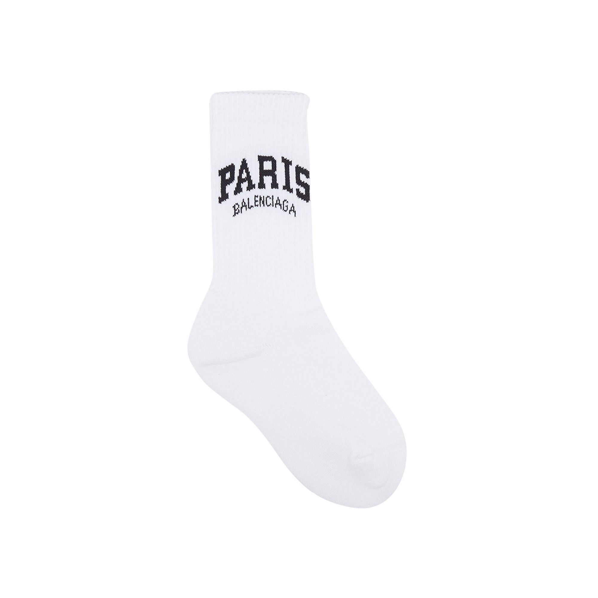 Buy Balenciaga Paris Socks 'White' - 689767 372B4 9060 | GOAT