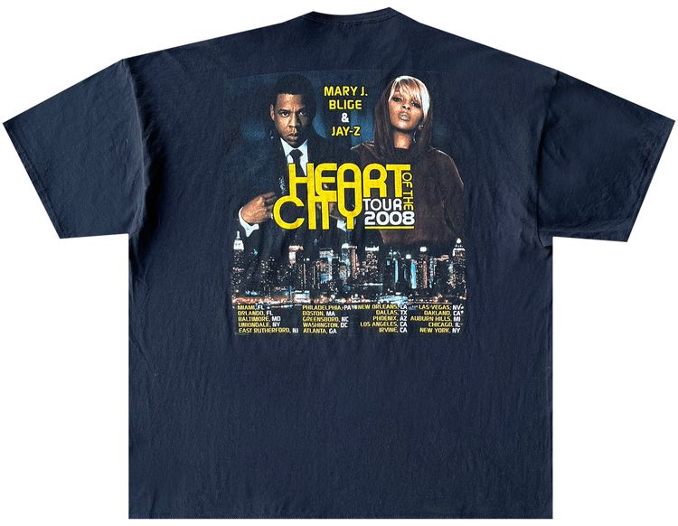 Music 2008 Jay Z  Mary J Blige Heart Of The City Tour Tee Black