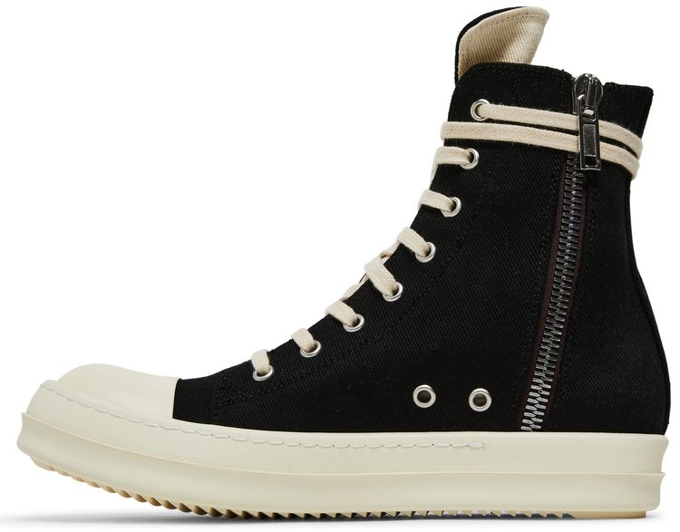 Rick Owens Wmns DRKSHDW Fogachine Pentagram Embroidery High Black Milk