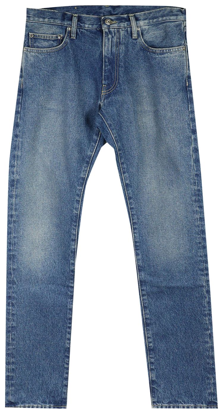 Off White Diag Pocket Slim Jeans Medium BlueWhite