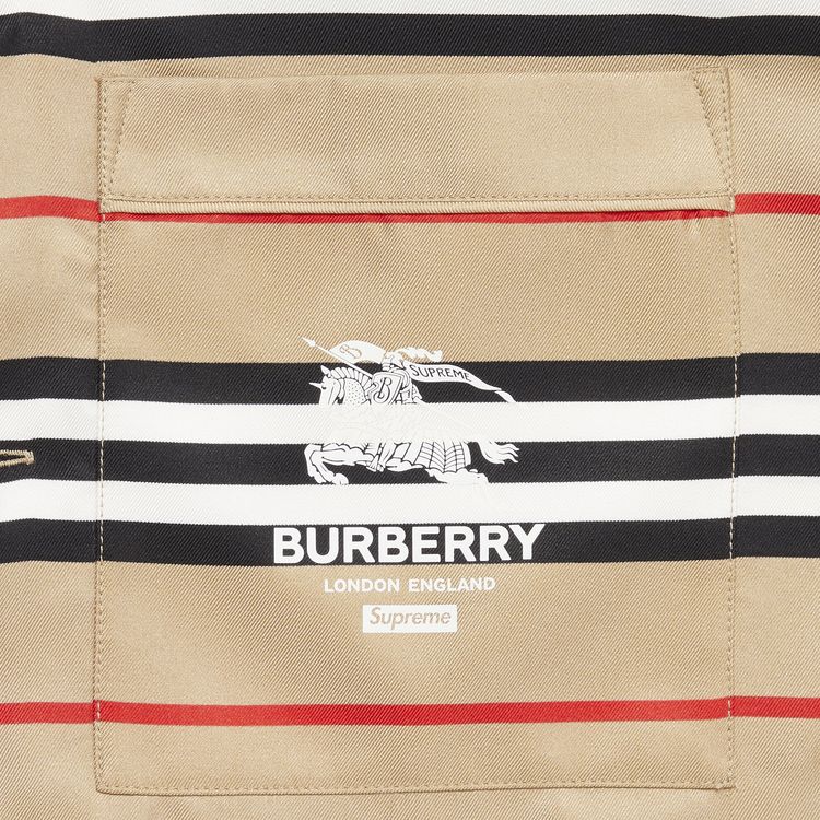 Supreme x Burberry Icon Stripe Silk Pyjama Shirt Burberry Exclusive Dusty Pink