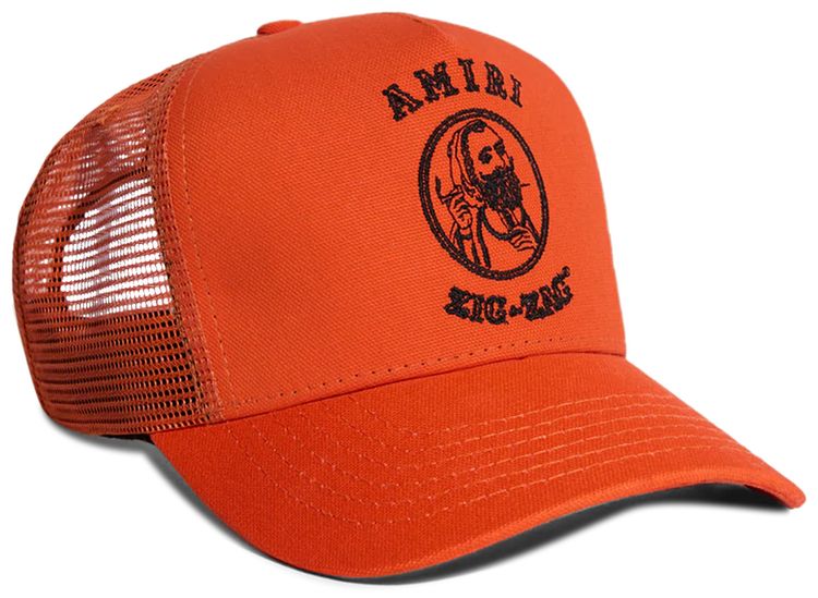 Amiri Zig Zag Trucker Hat OrangeBlack