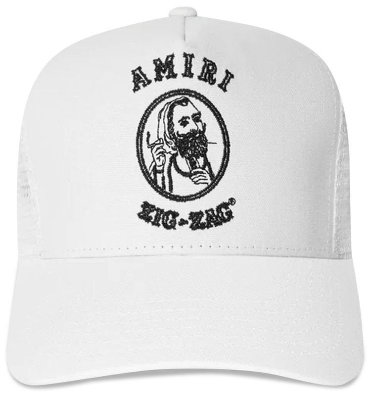 Amiri Zig Zag Trucker Hat WhiteBlack