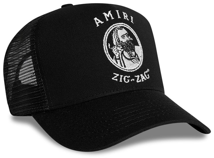 Amiri Zig Zag Trucker Hat BlackWhite