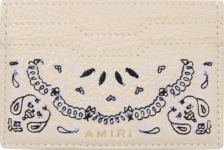 Amiri Pebbled Bandana Card Holder 'Alabaster'