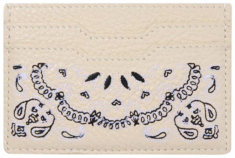 Amiri Pebbled Bandana Card Holder Alabaster