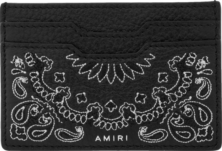 Amiri Pebbled Bandana Card Holder 'Black'