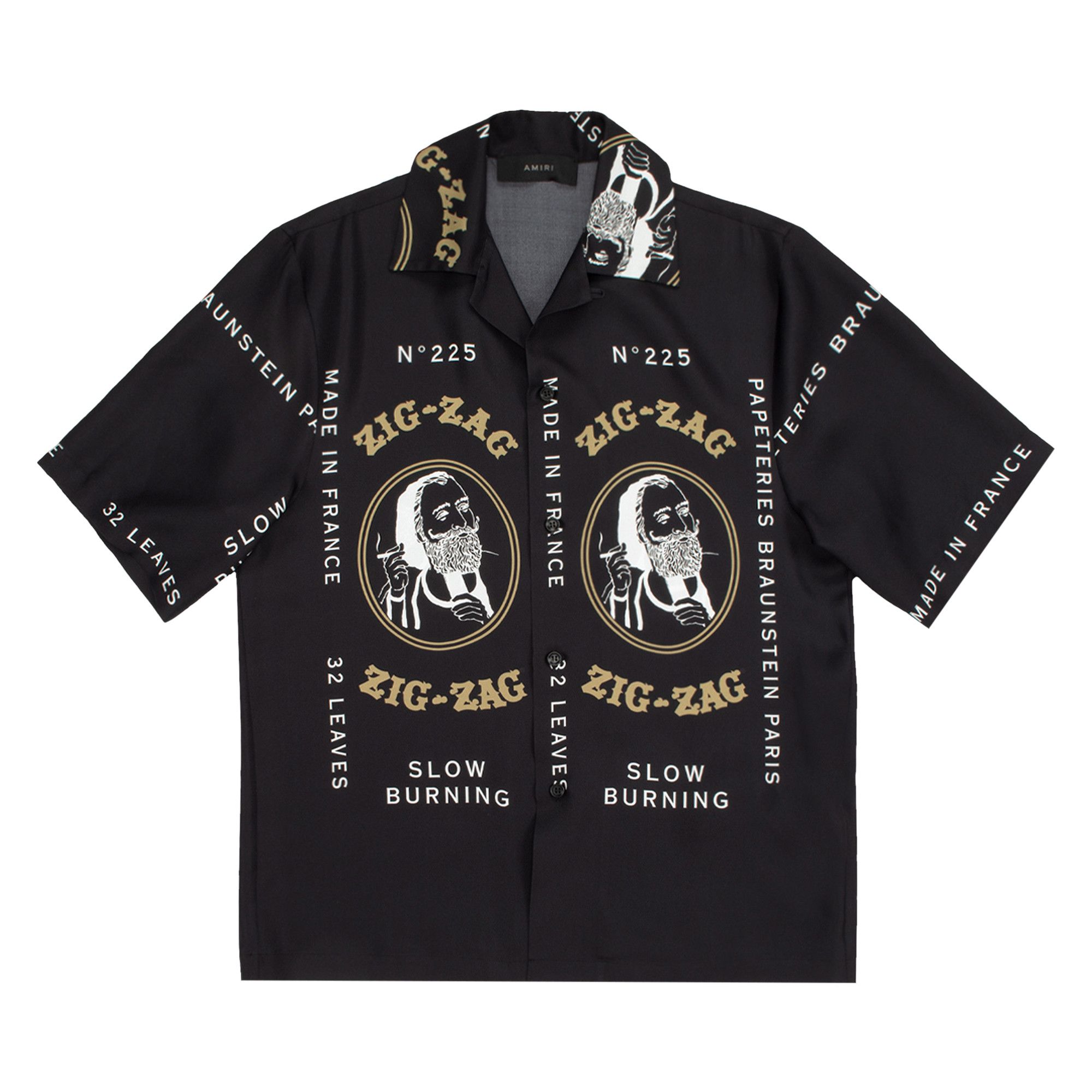 Buy Amiri Zig Zag Rolling Paper Shirt 'Black' - SS22MSS012