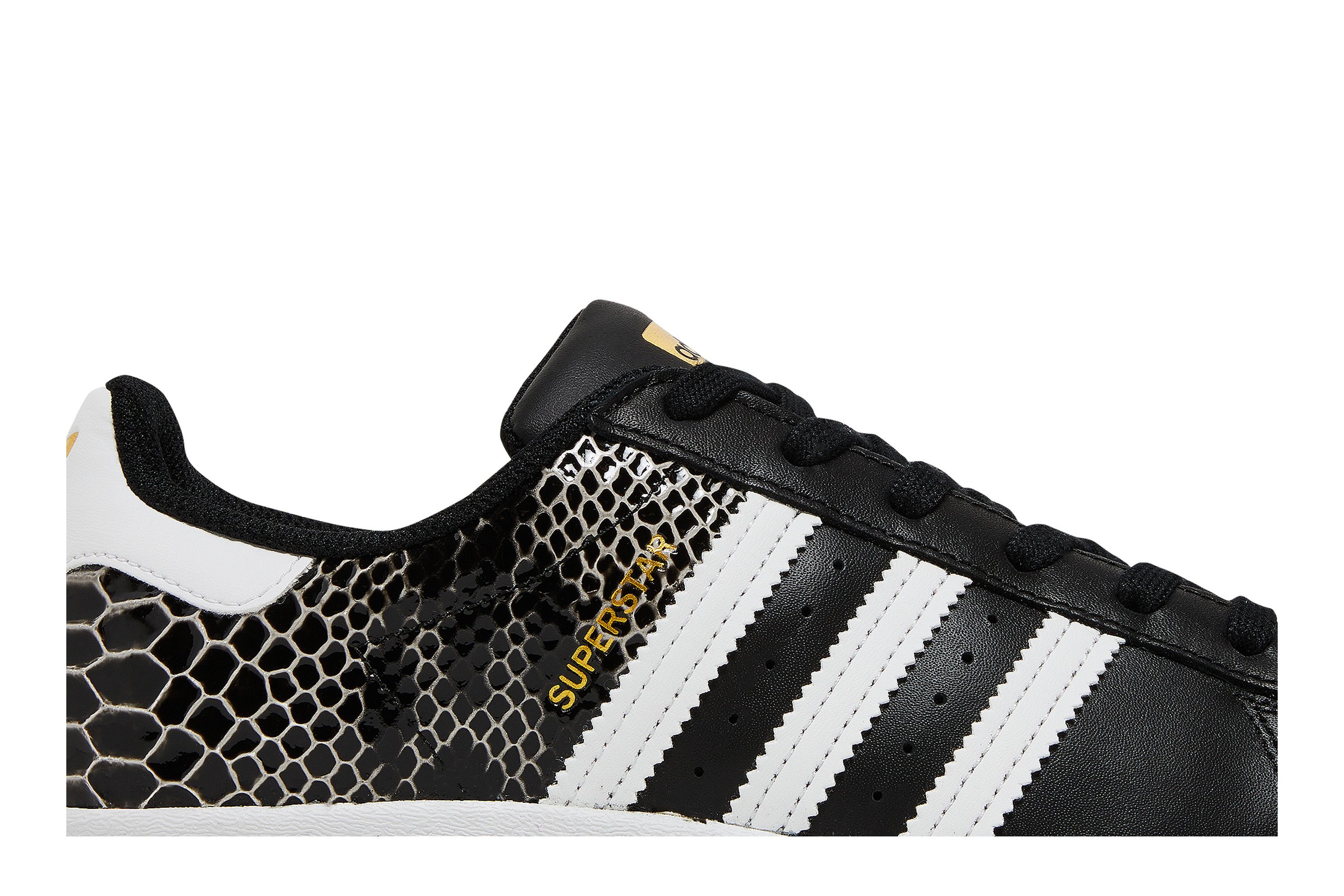 Adidas superstar black and white snakeskin shop