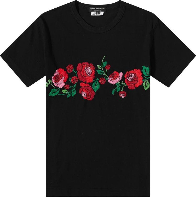 Comme des Garçons Homme Plus Floral Embroidery T-Shirt 'Black'