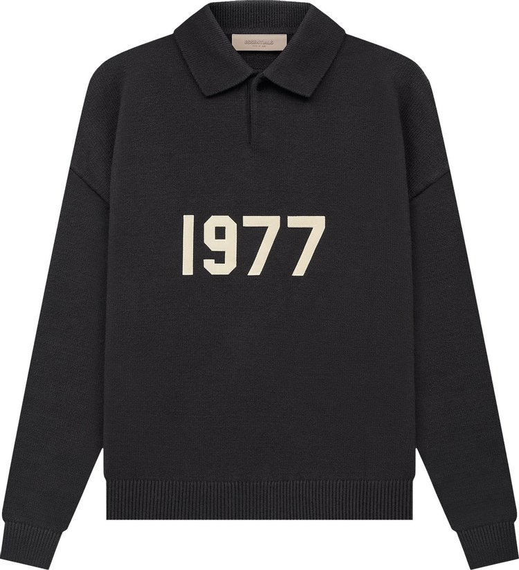 Fear of God Essentials Knit Long-Sleeve Polo 'Iron'