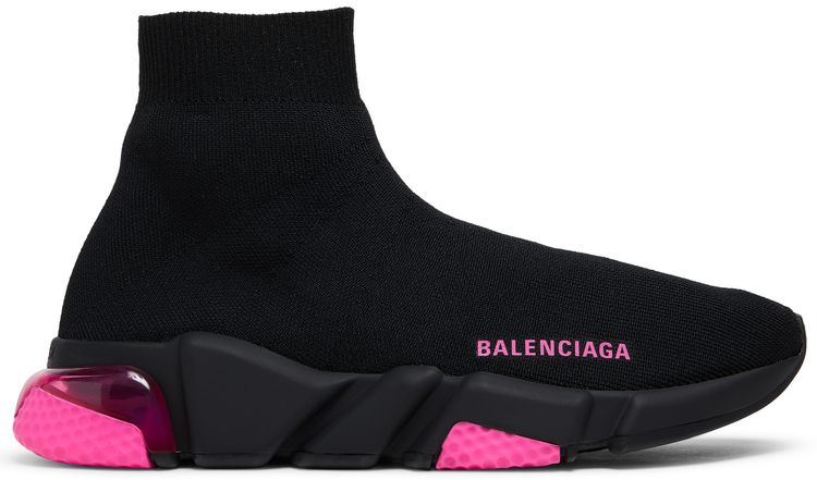 Balenciaga Wmns Speed Sneaker Clear Sole   Black Fluo Pink