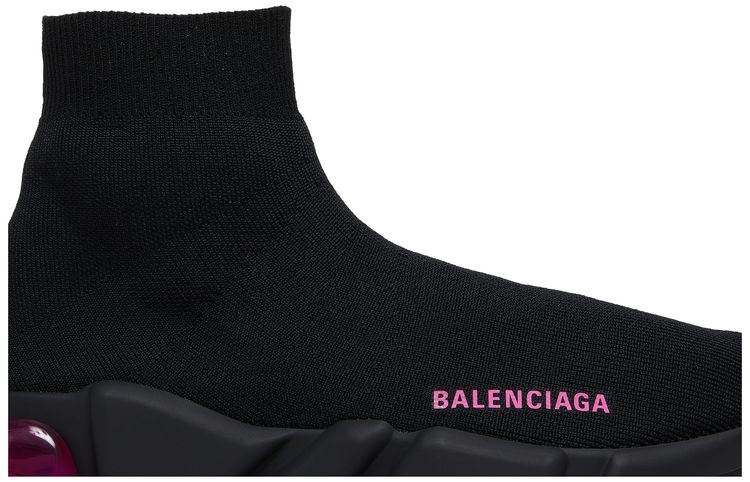 Balenciaga Wmns Speed Sneaker Clear Sole   Black Fluo Pink
