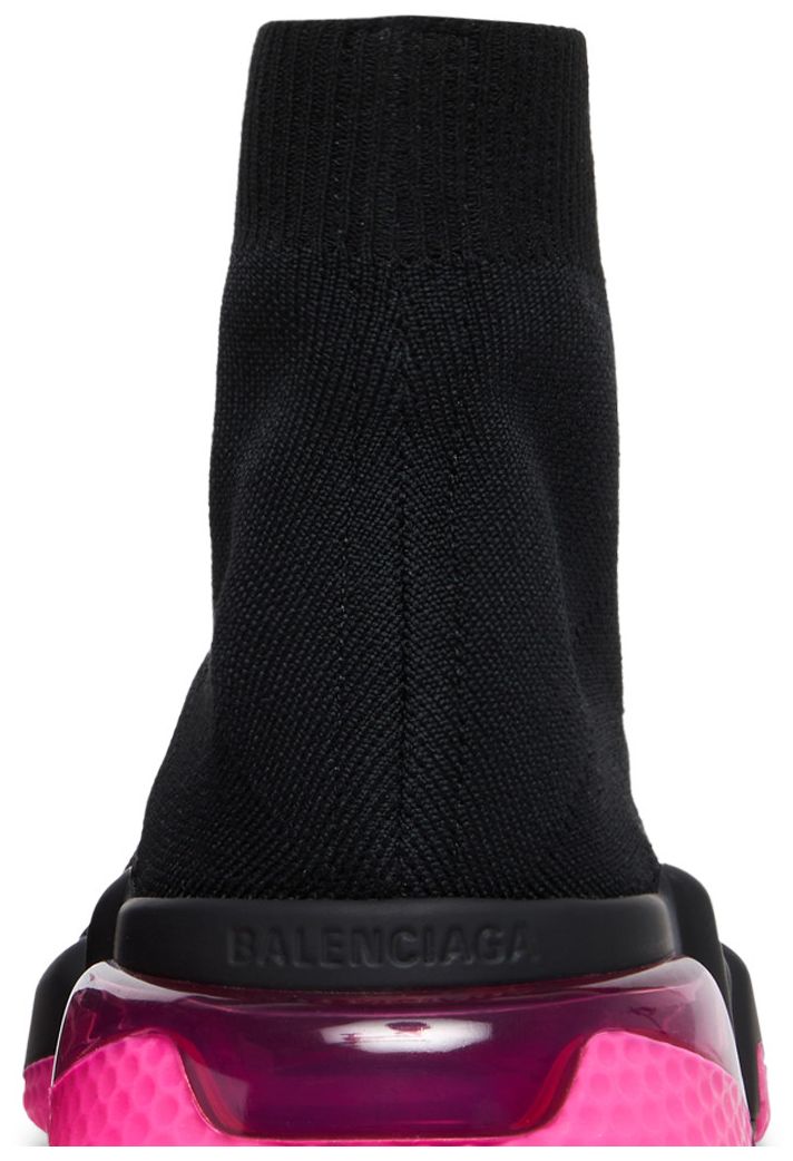 Balenciaga Wmns Speed Sneaker Clear Sole   Black Fluo Pink