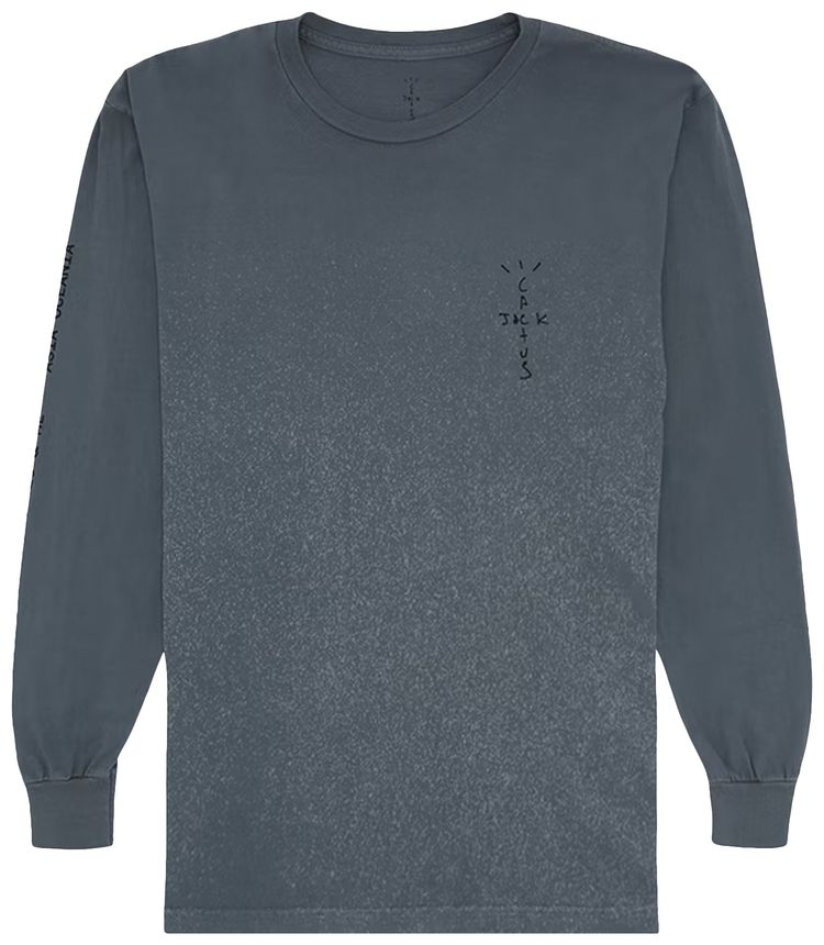 Cactus Jack by Travis Scott Back Bling Long Sleeve T Shirt Grey