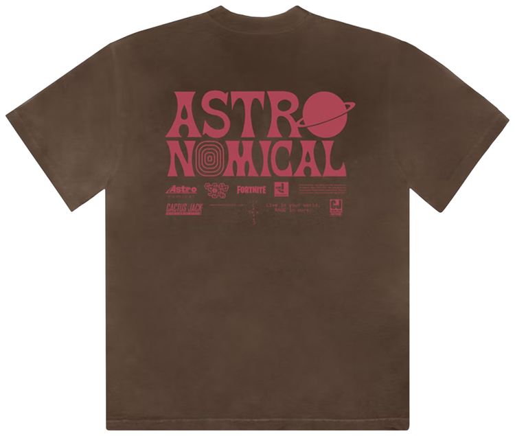 Cactus Jack by Travis Scott World Event T Shirt Brown