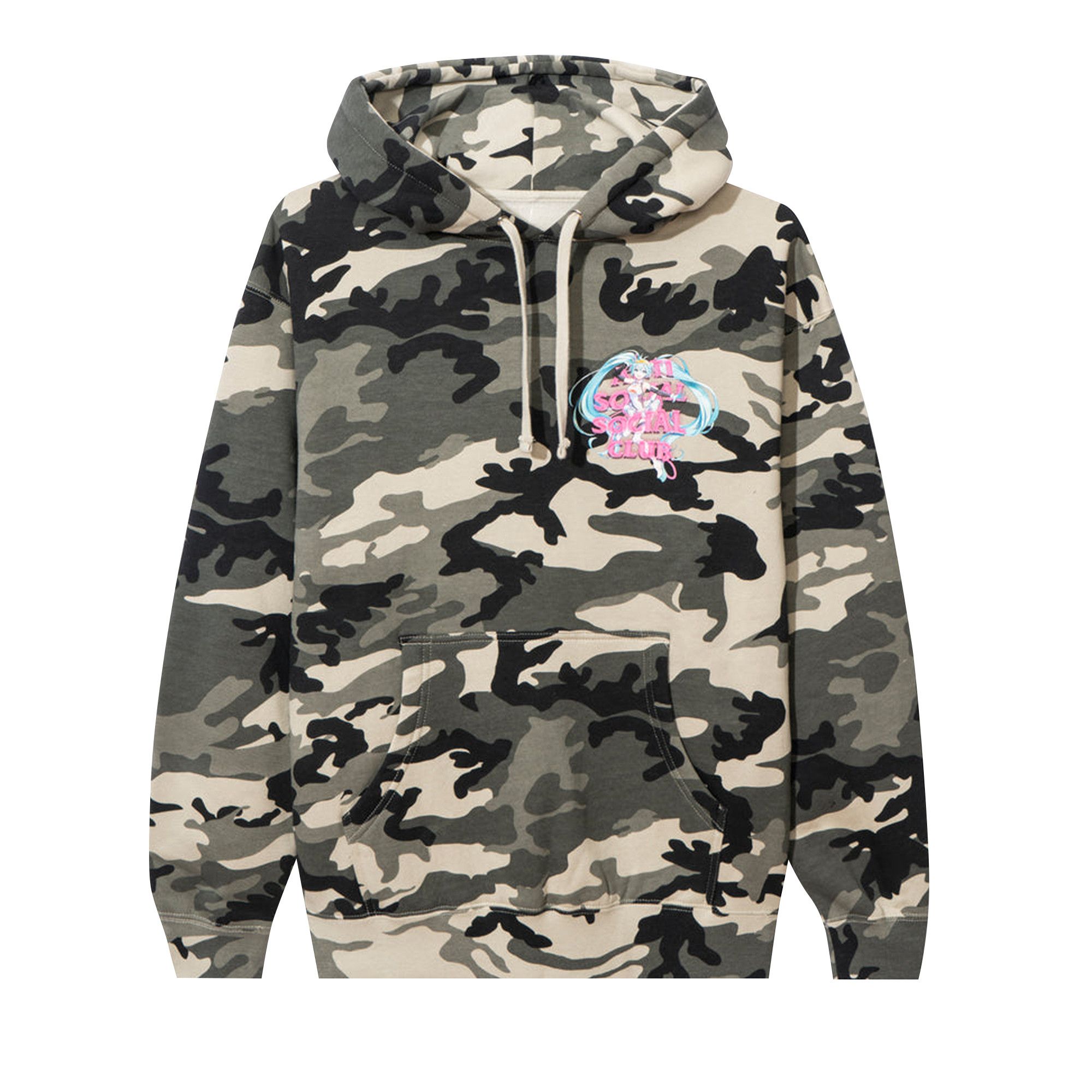 Anti social hot sale camo hoodie